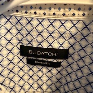 Bugatchi White and Blue Men's Shirt